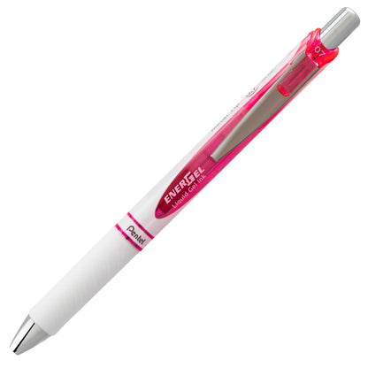 EnerGel Pearl Retractable Liquid Gel Pen, (0.7mm) Metal Tip, Medium Line, Pink Accent, Pink Ink (BL77PW-P)