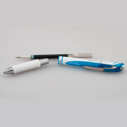 EnerGel Pearl Retractable Liquid Gel Pen, (0.7mm) Metal Tip, Medium Line, Sky Blue Accent, Sky Blue Ink (BL77PW-S)