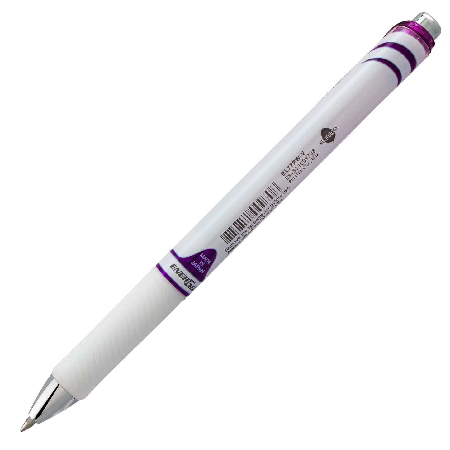 EnerGel Pearl Retractable Liquid Gel Pen, (0.7mm) Metal Tip, Medium Line, Violet Accent, Violet Ink (BL77PW-V)