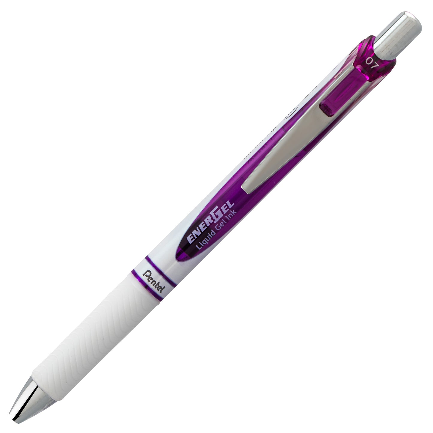 EnerGel Pearl Retractable Liquid Gel Pen, (0.7mm) Metal Tip, Medium Line, Violet Accent, Violet Ink (BL77PW-V)