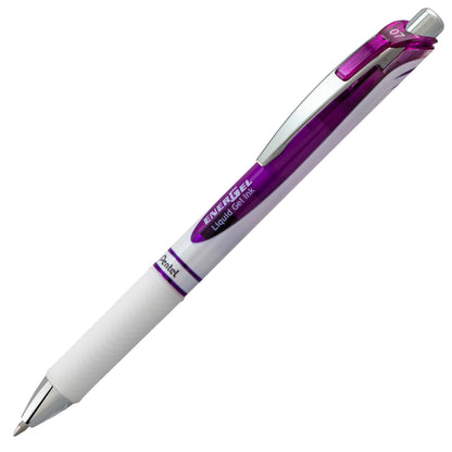 EnerGel Pearl Retractable Liquid Gel Pen, (0.7mm) Metal Tip, Medium Line, Violet Accent, Violet Ink (BL77PW-V)