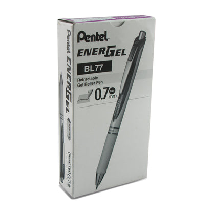 EnerGel Pearl Retractable Liquid Gel Pen, (0.7mm) Metal Tip, Medium Line, Violet Accent, Violet Ink (BL77PW-V)