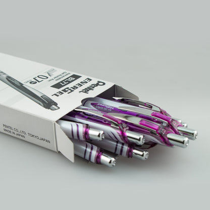 EnerGel Pearl Retractable Liquid Gel Pen, (0.7mm) Metal Tip, Medium Line, Violet Accent, Violet Ink (BL77PW-V)