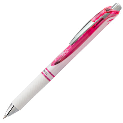 EnerGel Pearl Retractable Liquid Gel Pen, (0.7mm) Metal Tip, Medium Line, Pink Accent, Black Ink (BL77PWP-A)