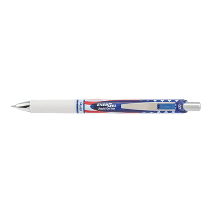 EnerGel RTX Retractable Liquid Gel Pen, Flag Barrel, (0.7mm) Metal Tip, Medium Line, Black Ink (BL77USA-A)