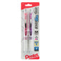 EnerGel Pearl Retractable Liquid Gel Pen, (0.7mm) Metal Tip, Medium Line, Pink Ink/Violet Ink 2-Pk (BL77WBP2PV)