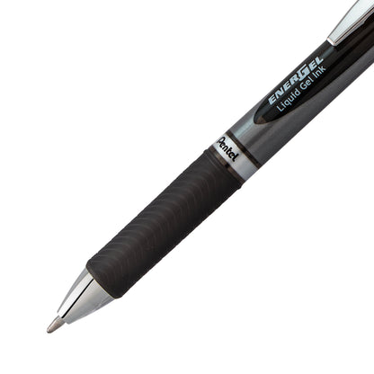 Pentel EnerGel RTX Retractable Liquid Gel Pen, (1.0mm) Metal Tip, Bold Line, Black Ink (BL80-A)