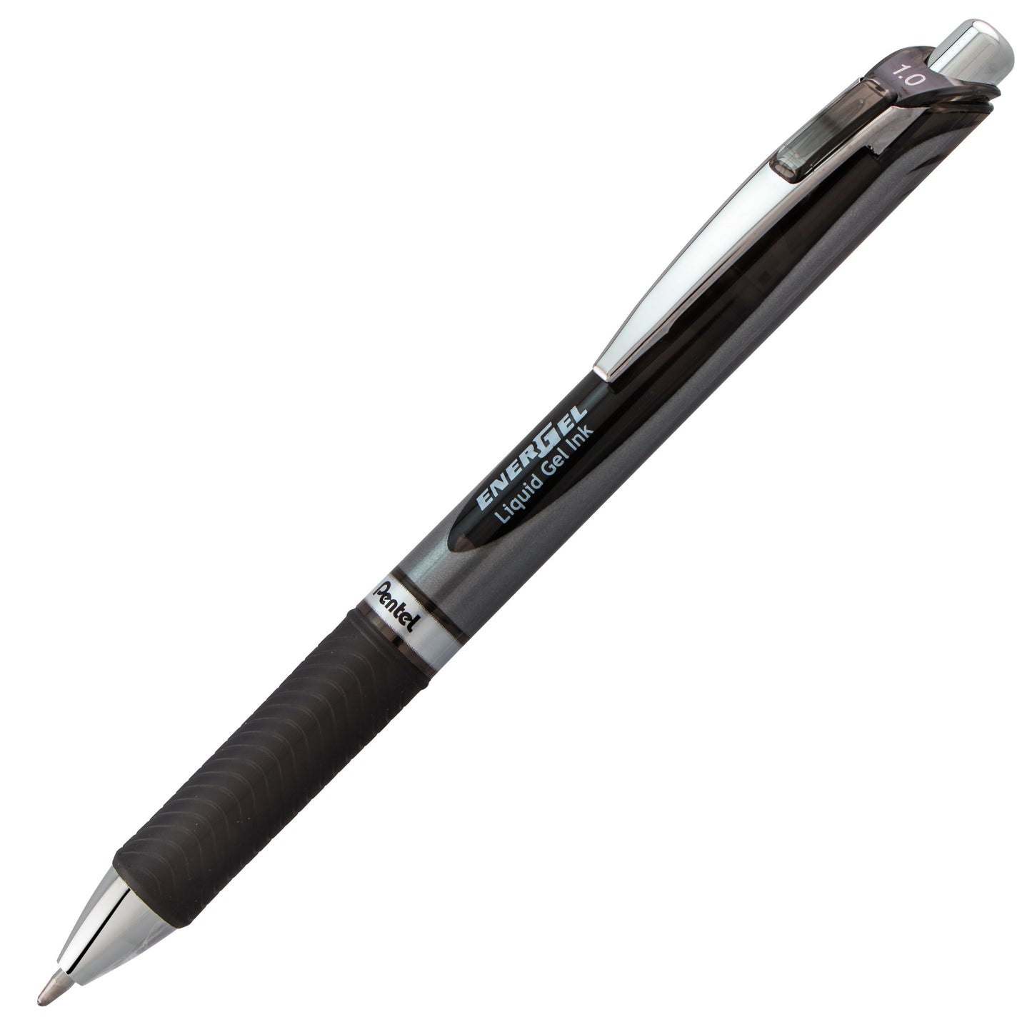 Pentel EnerGel RTX Retractable Liquid Gel Pen, (1.0mm) Metal Tip, Bold Line, Black Ink (BL80-A)