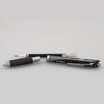 Pentel EnerGel RTX Retractable Liquid Gel Pen, (1.0mm) Metal Tip, Bold Line, Black Ink (BL80-A)
