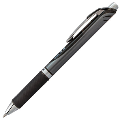 Pentel EnerGel RTX Retractable Liquid Gel Pen, (1.0mm) Metal Tip, Bold Line, Black Ink (BL80-A)