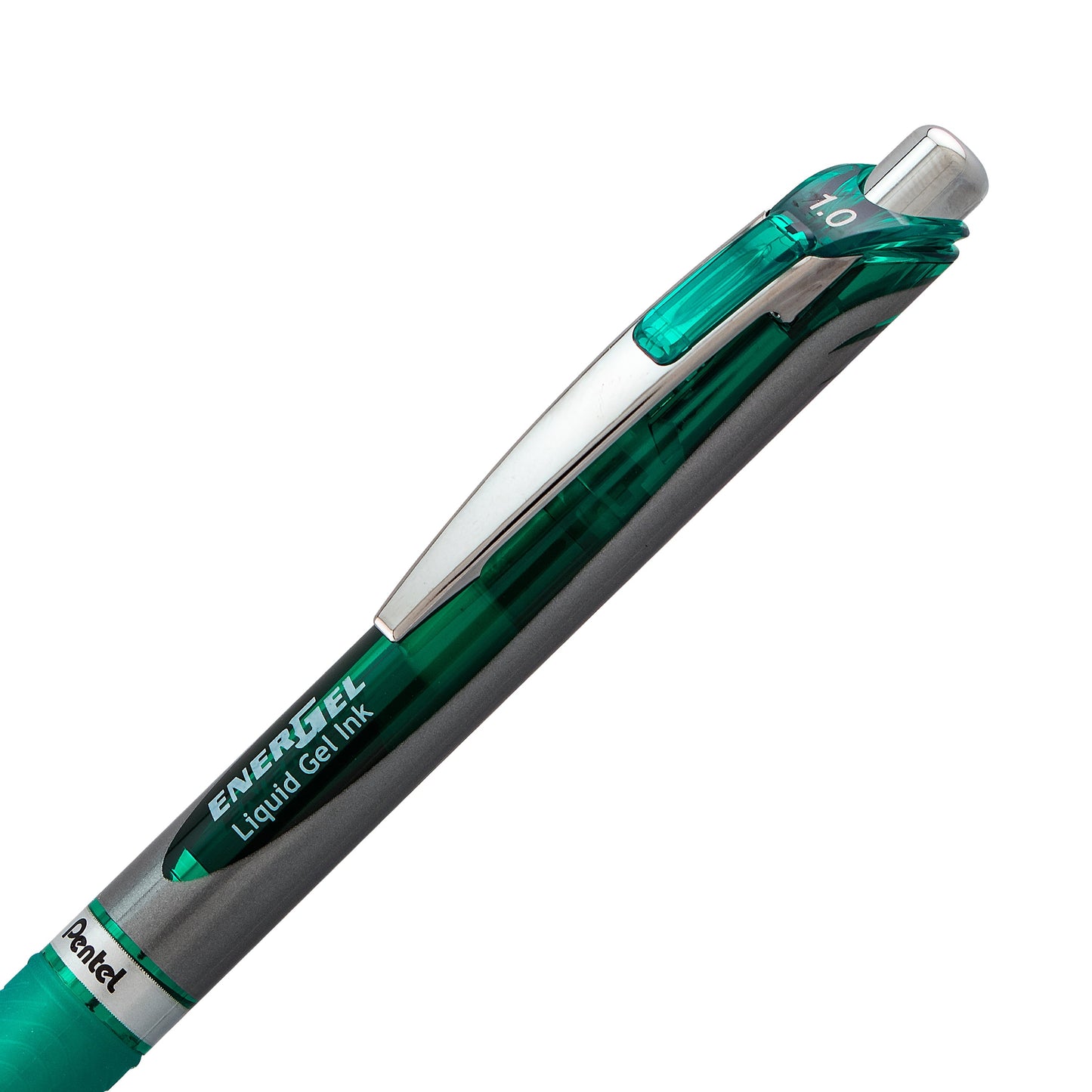 Pentel EnerGel RTX Retractable Liquid Gel Pen, (1.0mm) Metal Tip, Bold Line, Green Ink (BL80-D)