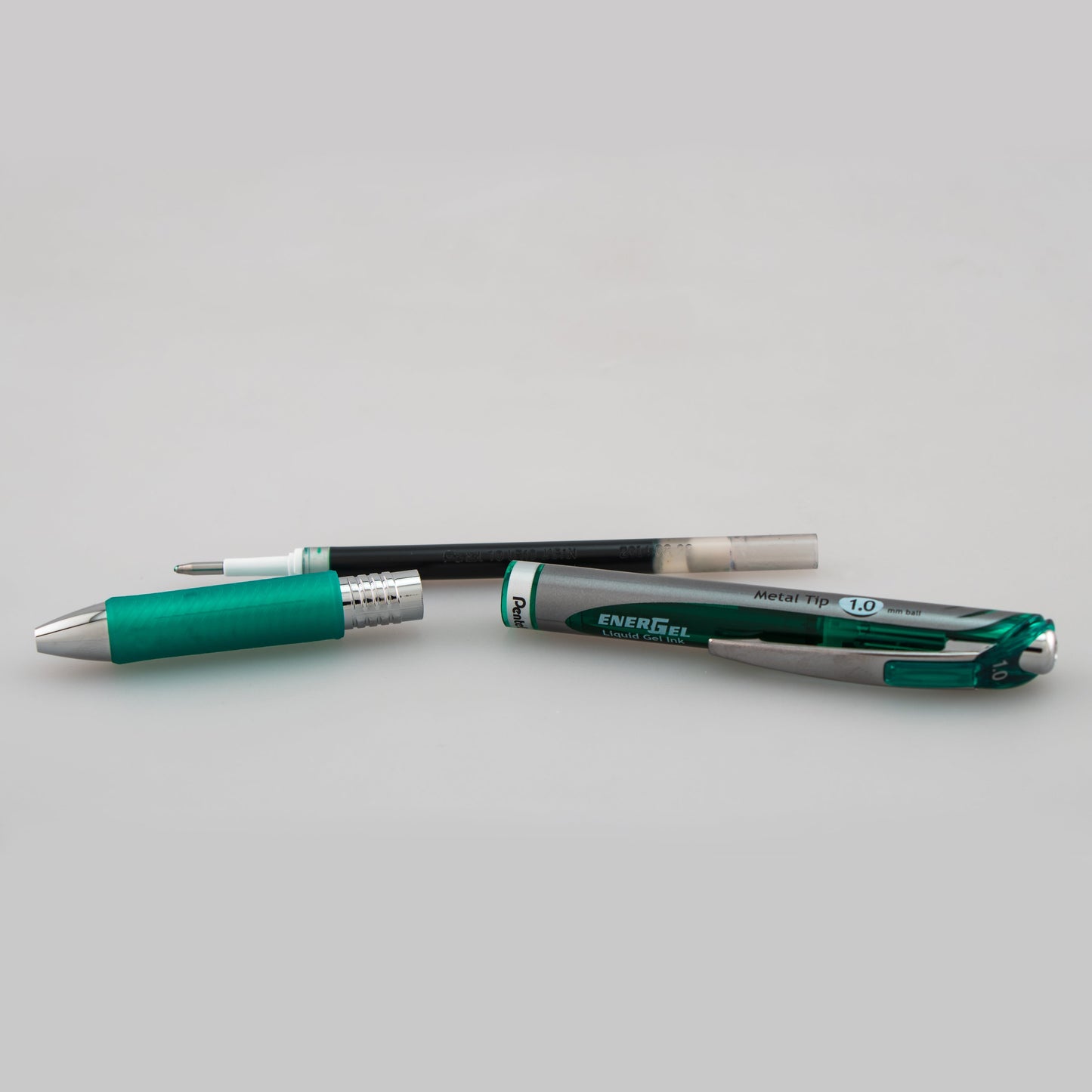 Pentel EnerGel RTX Retractable Liquid Gel Pen, (1.0mm) Metal Tip, Bold Line, Green Ink (BL80-D)