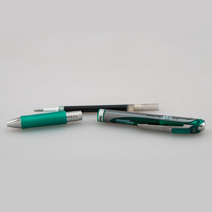 Pentel EnerGel RTX Retractable Liquid Gel Pen, (1.0mm) Metal Tip, Bold Line, Green Ink (BL80-D)