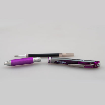 EnerGel RTX Retractable Liquid Gel Pen, (1.0mm) Metal Tip, Bold Line, Violet Ink (BL80-V)