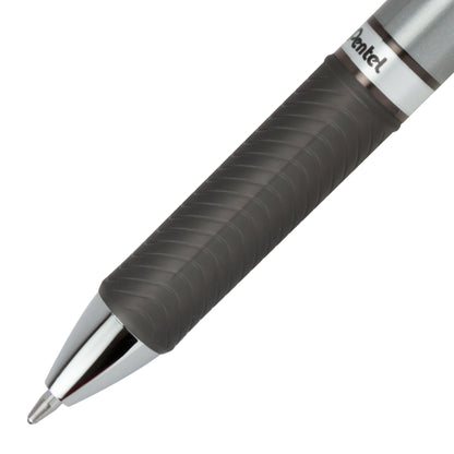 EnerGel RTX Retractable Liquid Gel Pen, (1.0mm) Metal Tip, Bold Line, Black Ink 3-Pk (BL80BP3A)