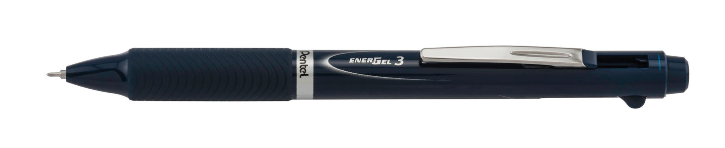 EnerGel 3 Multi-Function, 3-Ink Gel Pen, (0.5mm) Fine Line, Black/Red/Blue Ink, Dark Blue Barrel (BLC35C)