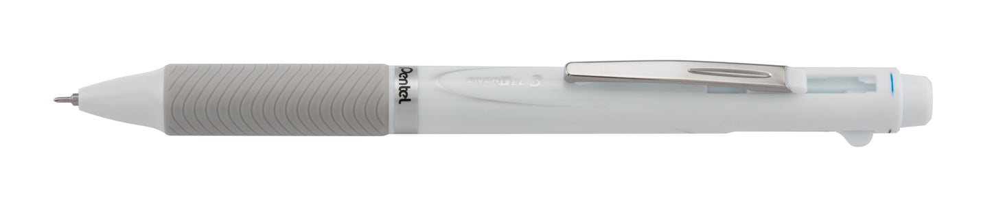 EnerGel 3 Multi-Function, 3-Ink Gel Pen, (0.5mm) Fine Line, Black/Red/Blue Ink, White Barrel (BLC35W)