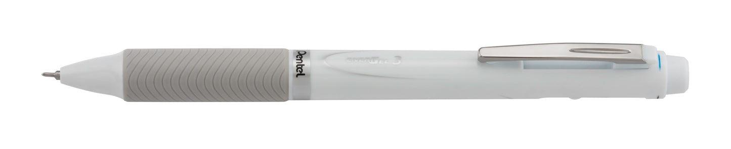 EnerGel 3 Multi-Function, 3-Ink Gel Pen, (0.5mm) Fine Line, Black/Red/Blue Ink, White Barrel (BLC35W)