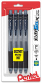 EnerGel-X Retractable Liquid Gel Pen, (0.5mm) Needle Tip, Fine Line, Black Ink 4-Pk (BLN105BP4A)