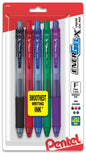 EnerGel-X Retractable Liquid Gel Pen, (0.5mm) Needle Tip, Fine Line, Assorted Ink (A/B/C/D/V) 5-Pk (BLN105BP5M)