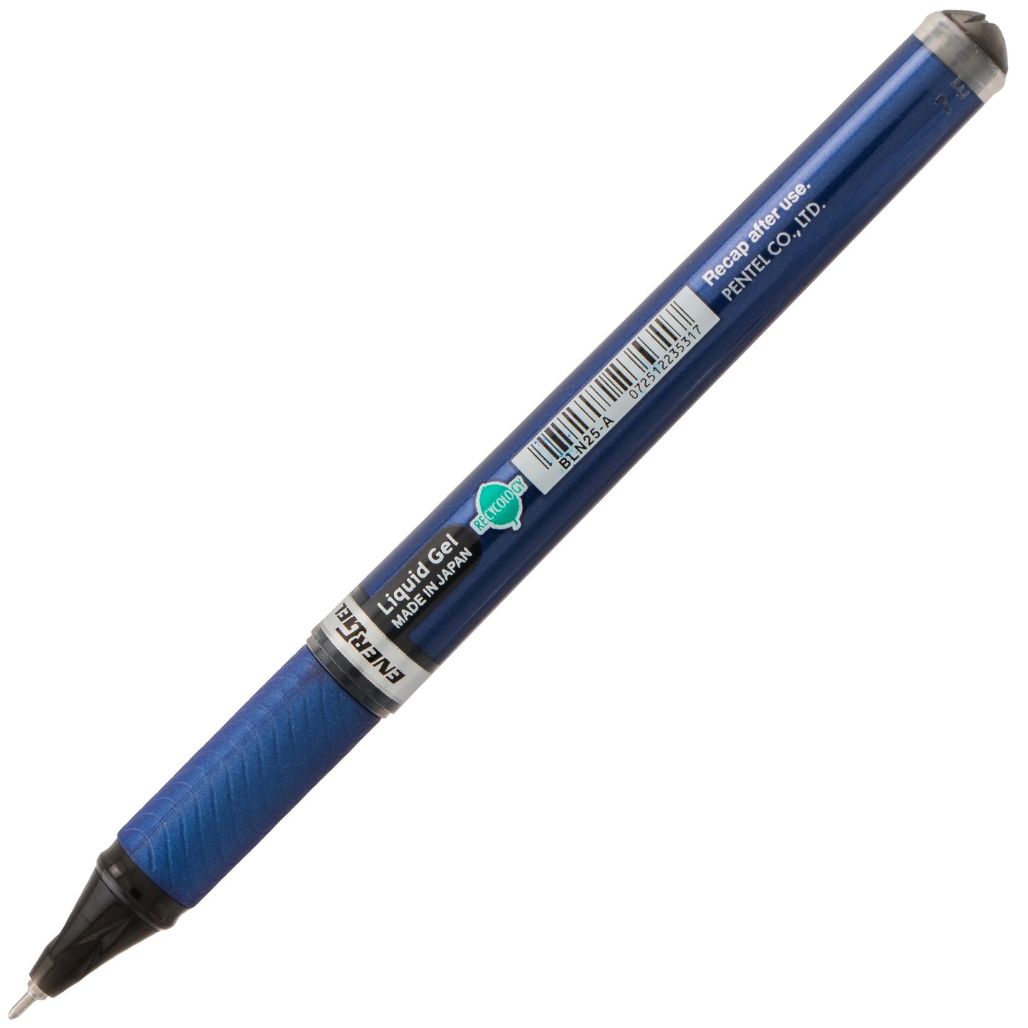 EnerGel NV Liquid Gel Pen, (0.5mm) Needle Tip, Fine Line Capped, Black Ink (BLN25-A)