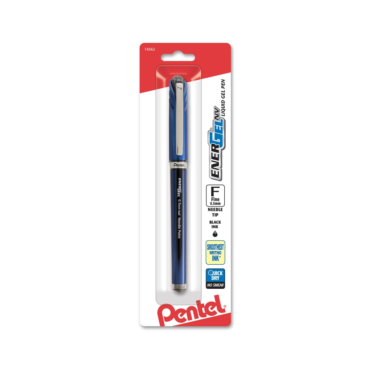 EnerGel NV Liquid Gel Pen, (0.5mm) Needle Tip, Fine Line Capped, Black Ink 1-Pk (BLN25BPA)