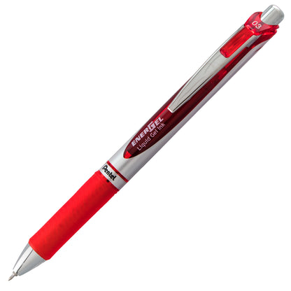 EnerGel RTX Retractable Liquid Gel Pen, (0.3mm) Needle Tip, Extra Fine Line, Red Ink (BLN73-B)