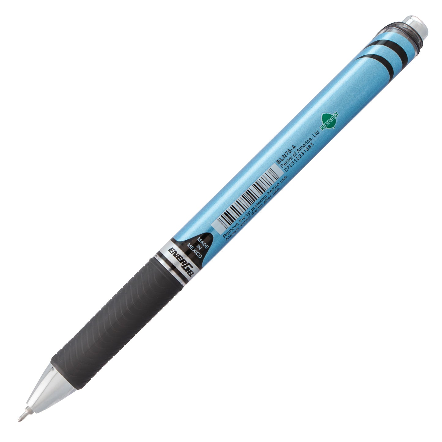 Pentel EnerGel RTX Retractable Liquid Gel Pen, (0.5mm) Needle Tip, Fine Line, Black Ink (BLN75-A)
