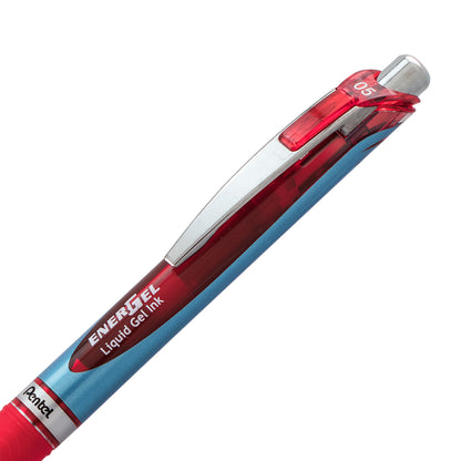 EnerGel RTX Retractable Liquid Gel Pen, (0.5mm) Needle Tip, Fine Line, Red Ink (BLN75-B)