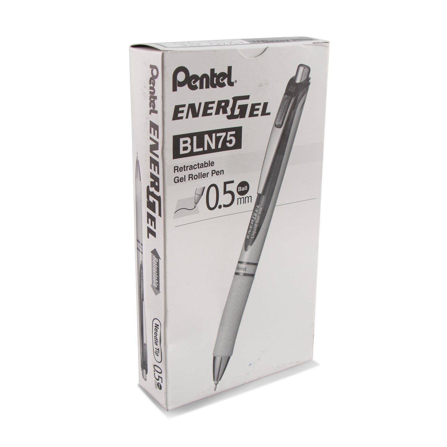EnerGel Pearl Retractable (0.5mm) Needle Tip, Fine Line, Black Accent, Black Ink (BLN75PW-A)