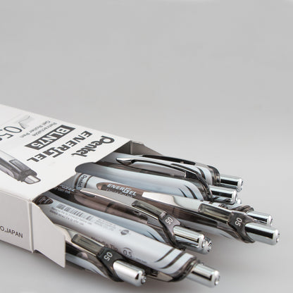 EnerGel Pearl Retractable (0.5mm) Needle Tip, Fine Line, Black Accent, Black Ink (BLN75PW-A)