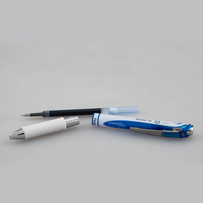 Pentel EnerGel Pearl Retractable (0.5mm) Needle Tip, Fine Line, Blue Accent, Blue Ink (BLN75PW-C)
