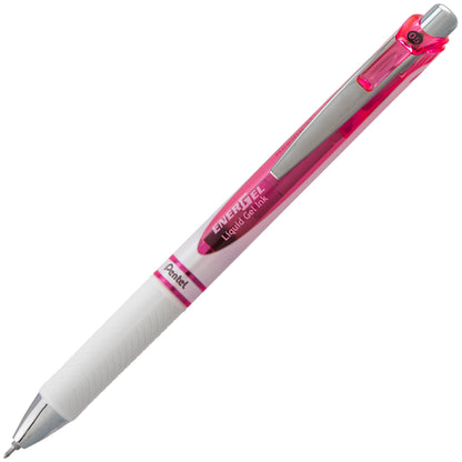 EnerGel Pearl Retractable (0.5mm) Needle Tip, Fine Line, Pink Accent, Black Ink (BLN75PWP-A)