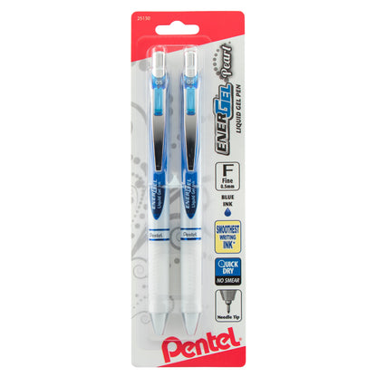 EnerGel Pearl Retractable (0.5mm) Needle Tip, Fine Line, Blue Accent, Blue Ink 2-Pk (BLN75WBP2C)