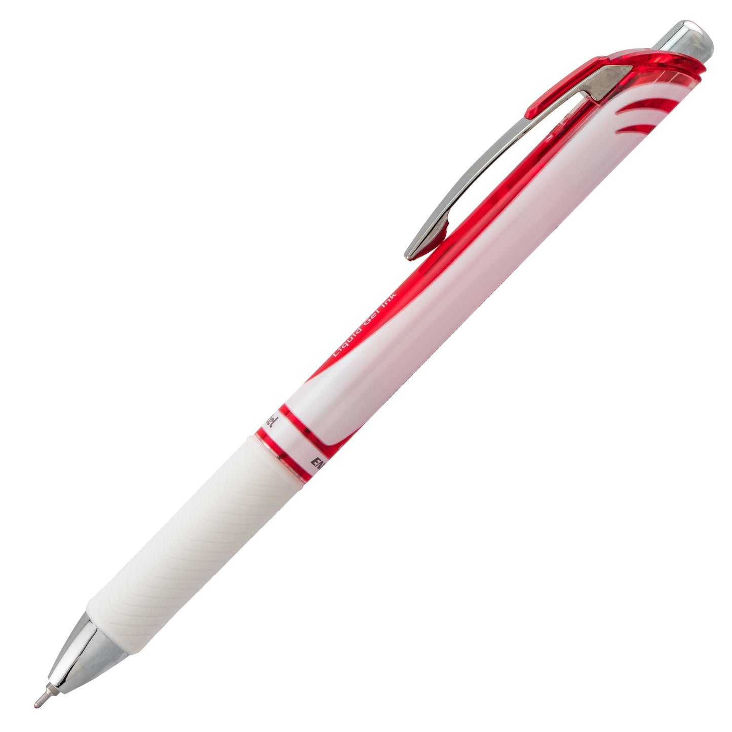 EnerGel Pearl Retractable Liquid Gel Pen, (0.7mm) Needle Tip, Medium Line, Red Ink (BLN77PW-B)