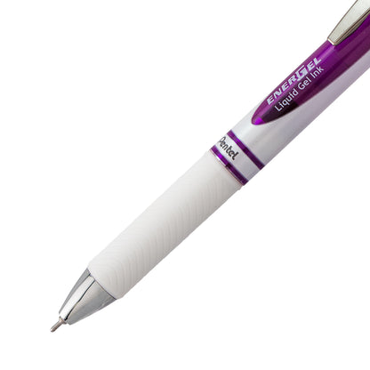 EnerGel Pearl Retractable Liquid Gel Pen, (0.7mm) Needle Tip, Medium Line, Violet Ink (BLN77PW-V)