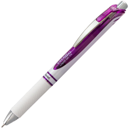 EnerGel Pearl Retractable Liquid Gel Pen, (0.7mm) Needle Tip, Medium Line, Violet Ink (BLN77PW-V)