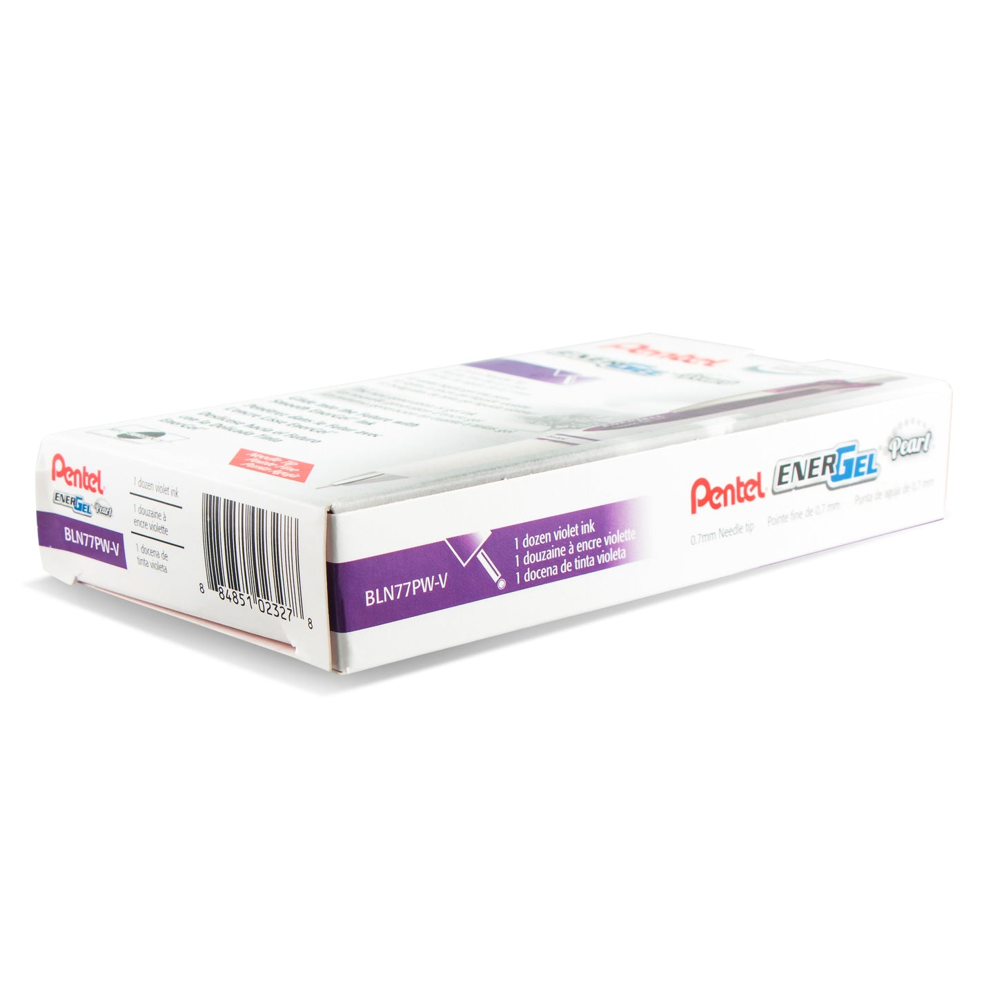 EnerGel Pearl Retractable Liquid Gel Pen, (0.7mm) Needle Tip, Medium Line, Violet Ink (BLN77PW-V)