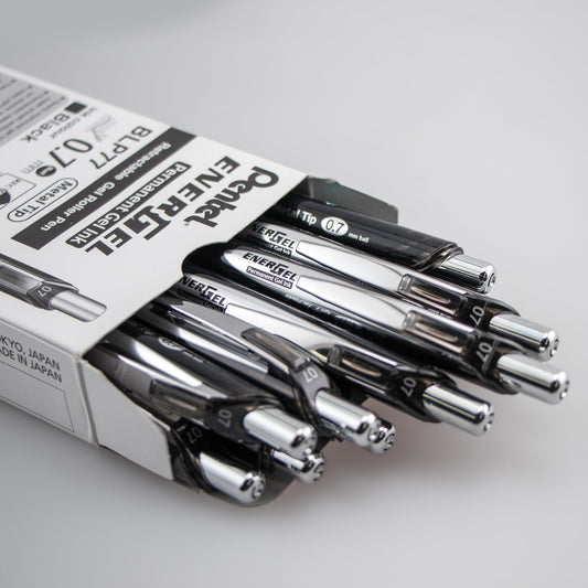 EnerGel PRO Permanent Gel Pen, (0.7mm) Medium Line, Black Ink (BLP77-A)