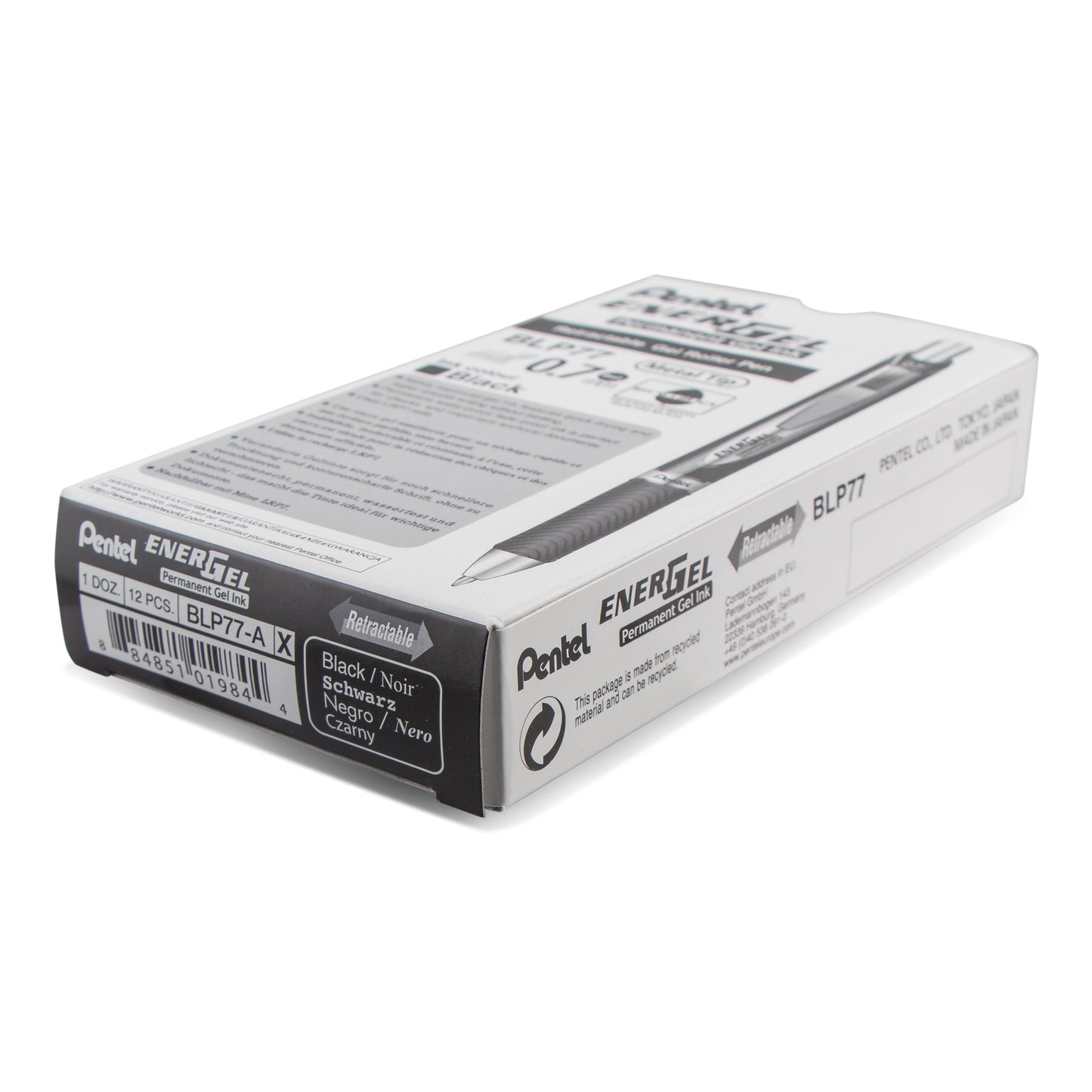 EnerGel PRO Permanent Gel Pen, (0.7mm) Medium Line, Black Ink (BLP77-A)