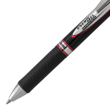 EnerGel PRO Permanent Gel Pen, (0.7mm) Medium Line, Red Ink (BLP77-B)