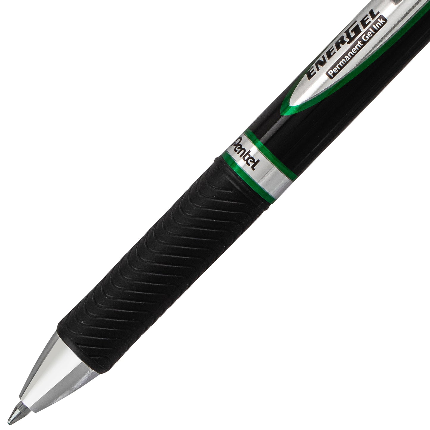 EnerGel PRO Permanent Gel Pen, (0.7mm) Medium Line, Green Ink (BLP77-D)