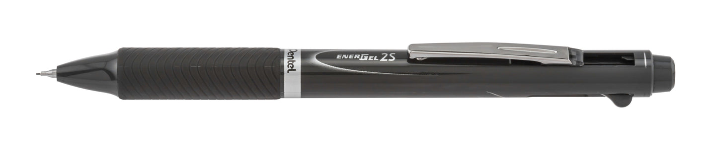 EnerGel 2S Multi-Function, 2-Ink + Pencil, (0.5mm) Fine Line, Black/Red Ink/0.5mm Pencil, Dark Gray Barrel (BLW355N)
