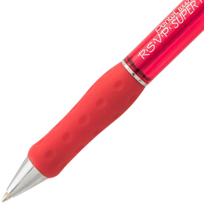 RSVP Super RT Ballpoint Pen, (0.7mm) Fine Line, Red Ink (BX477-B)