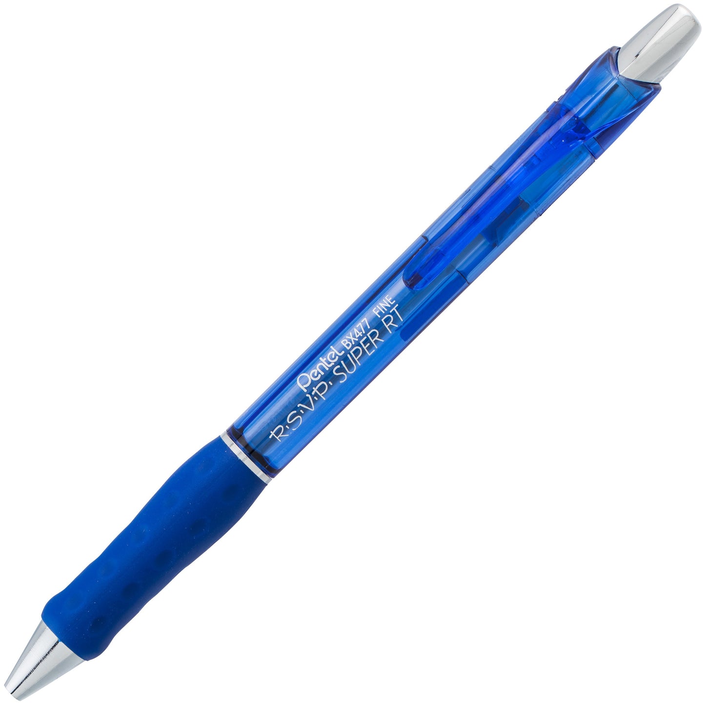 Pentel RSVP Super RT Ballpoint Pen, (0.7mm) Fine Line, Blue Ink (BX477-C)