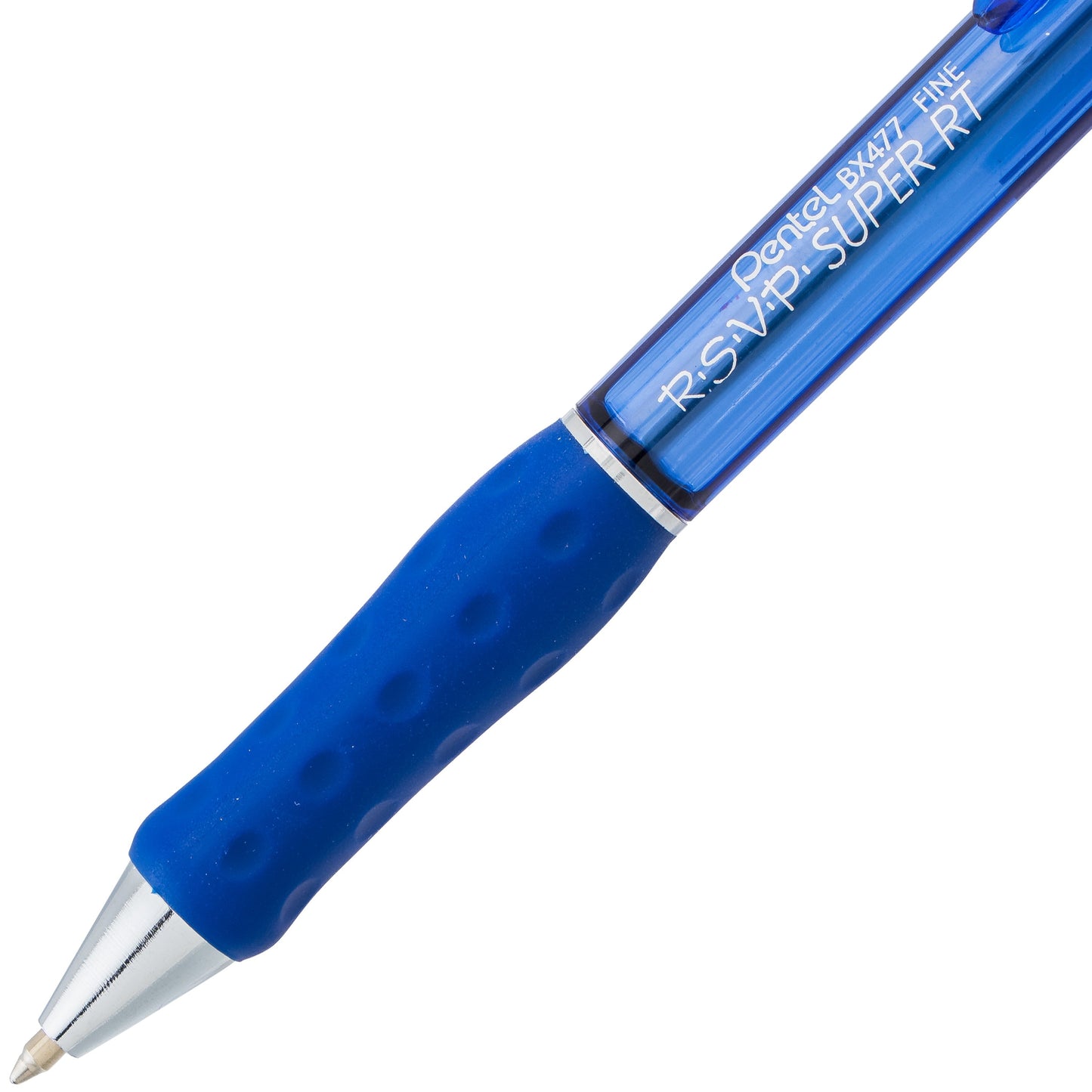 Pentel RSVP Super RT Ballpoint Pen, (0.7mm) Fine Line, Blue Ink (BX477-C)