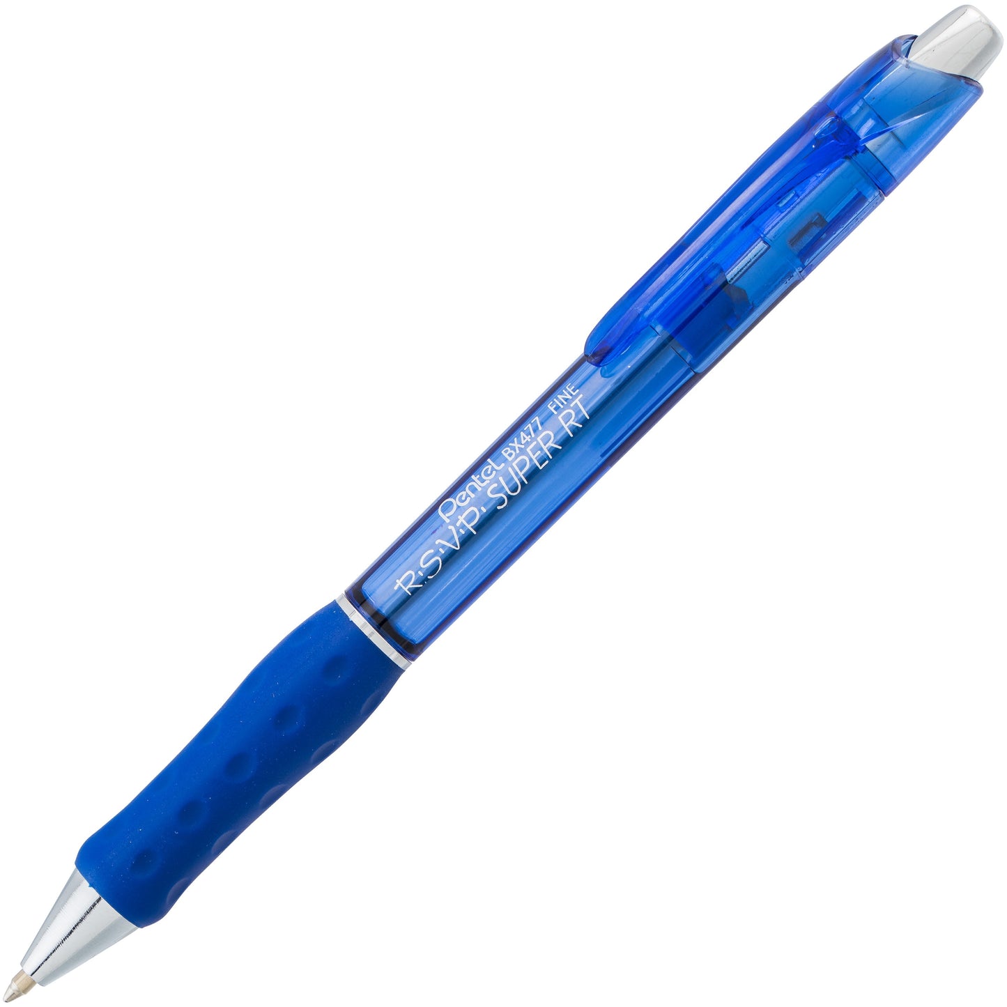 Pentel RSVP Super RT Ballpoint Pen, (0.7mm) Fine Line, Blue Ink (BX477-C)