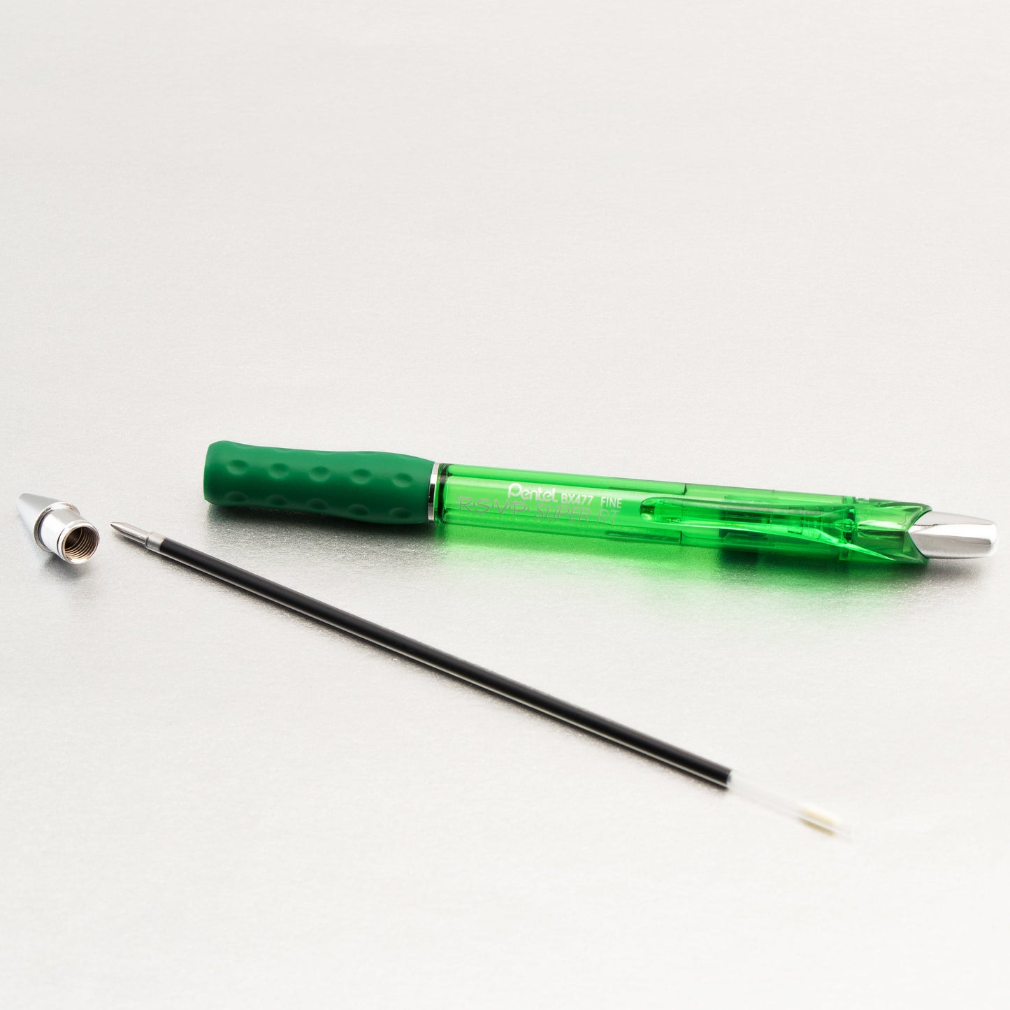 RSVP Super RT Ballpoint Pen, (0.7mm) Fine Line, Green Ink (BX477-D)