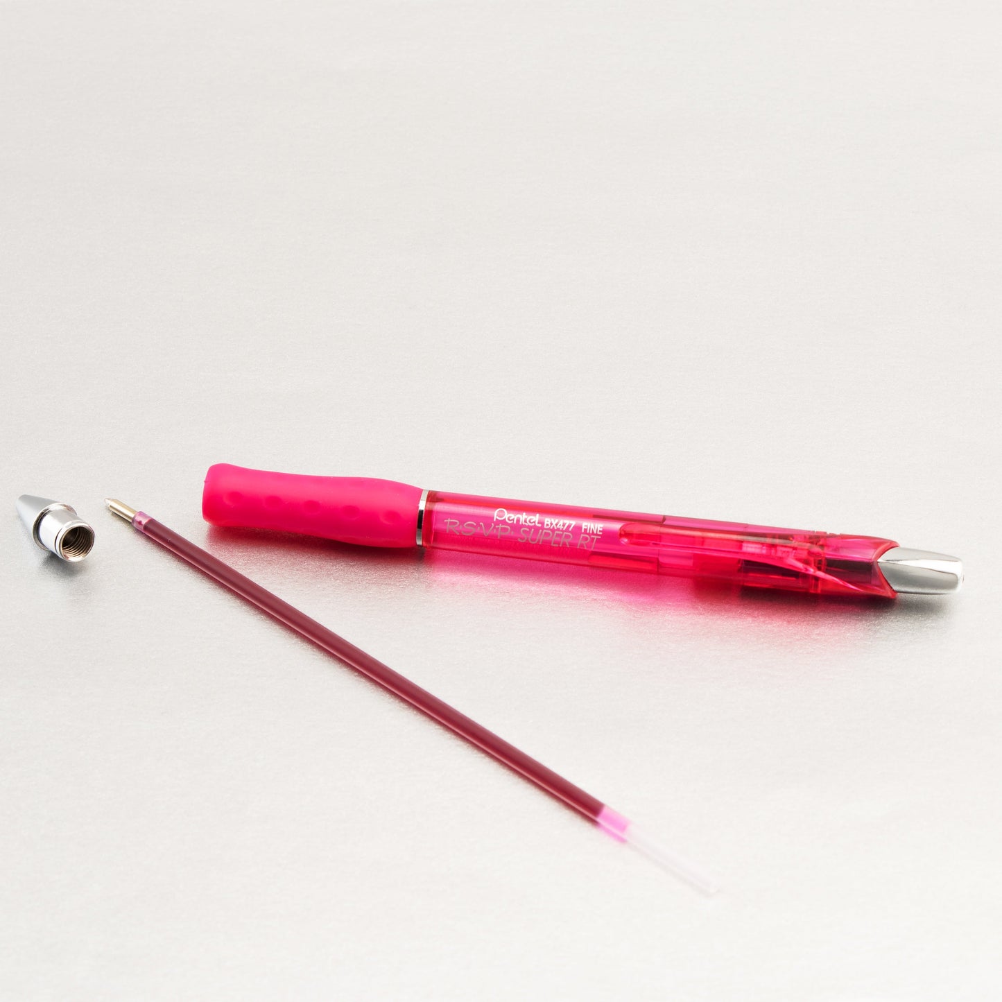 RSVP Super RT Ballpoint Pen, (0.7mm) Fine Line, Pink Ink (BX477-P)