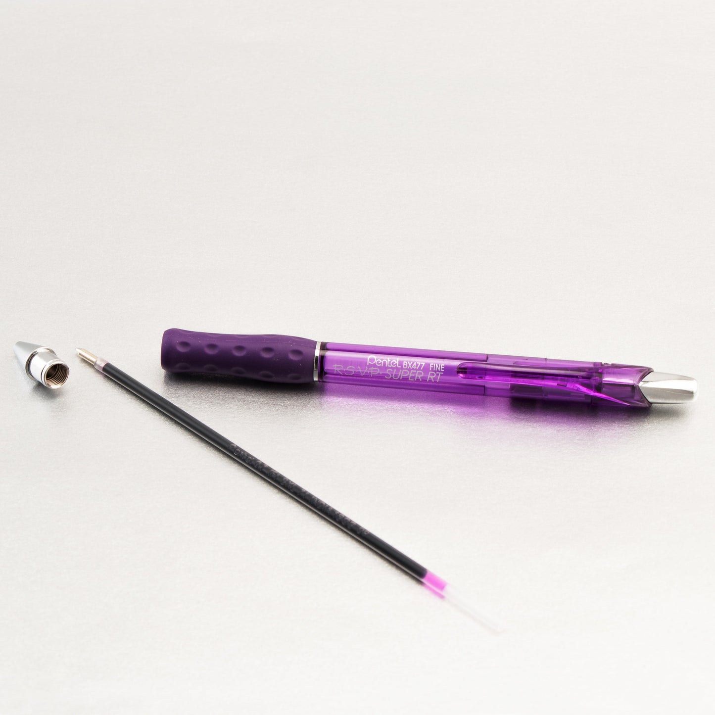 RSVP Super RT Ballpoint Pen, (0.7mm) Fine Line, Violet Ink (BX477-V)